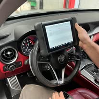Computer diagnostics on luxury vehicle